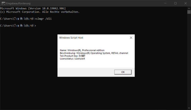 win 10 product key auslesen cmd