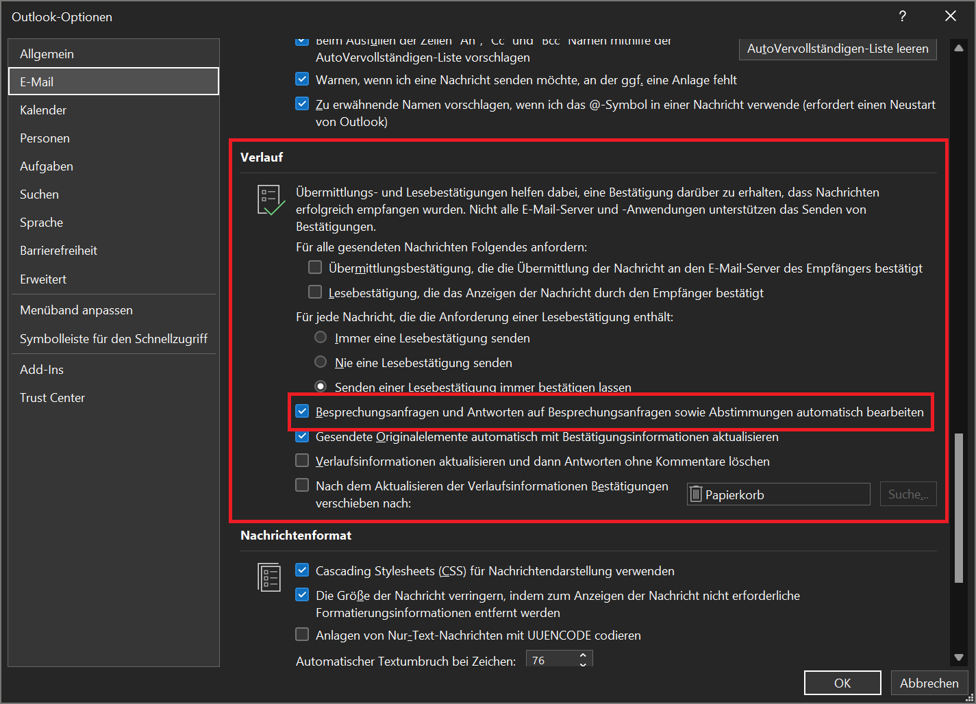 e mail bei outlook zurückrufen