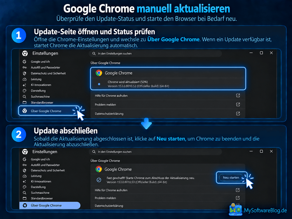 Anleitung: Google Chrome manuell aktualisieren