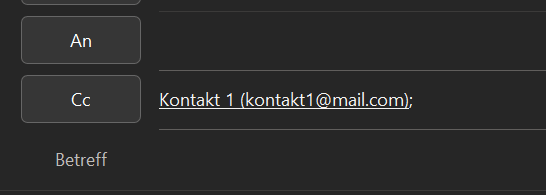 Cc-Feld in Outlook